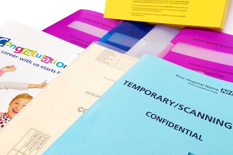 Temporary Folders from ESL Available in any Colour, Size and Bespoke Print.